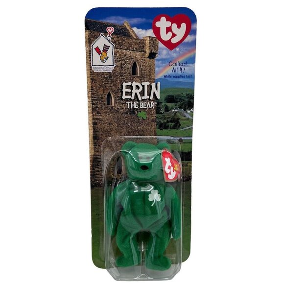 Vintage 1998 Ty Beanie Babies McDonalds Erin The Bear Collectible Toy New In Pac - Picture 2 of 4